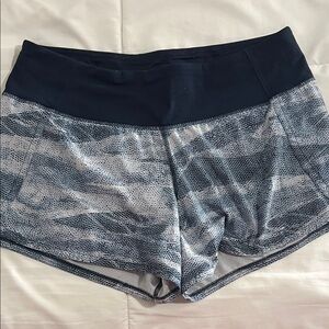 Lululemon Athletica Navy and Gray Patterned Athletic Shorts